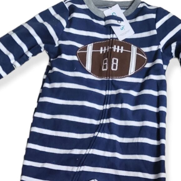 NWT Carters Football  Toddler 1-Piece Cars Fleece Footie PJs - Picture 3 of 3